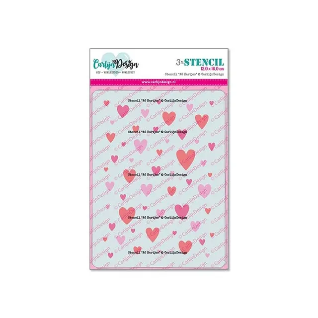 CarlijnDesign Hartjes CDSC-0029 sjablongsett A6 hjerter