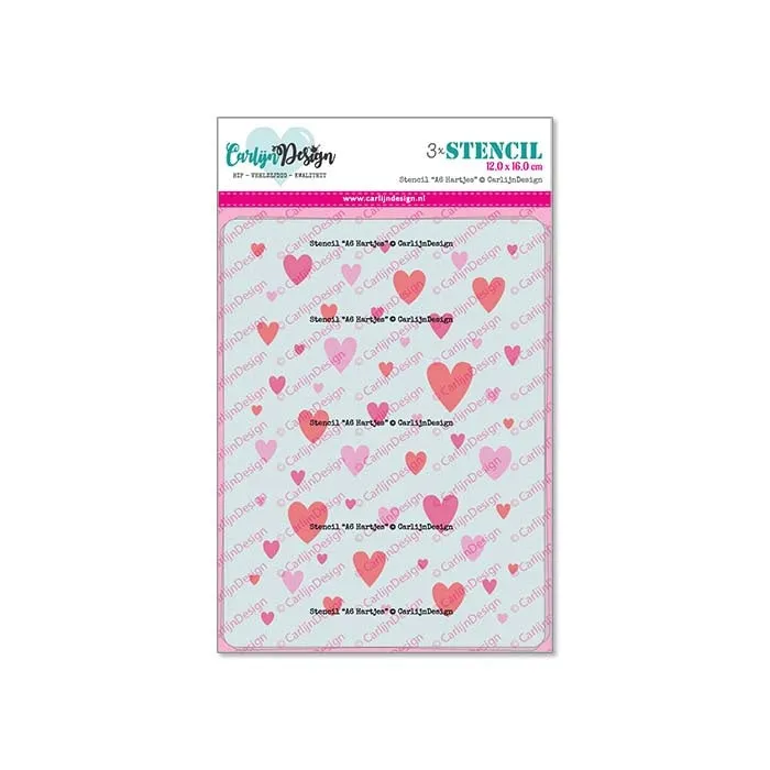CarlijnDesign Hartjes CDSC-0029 sjablongsett A6 hjerter