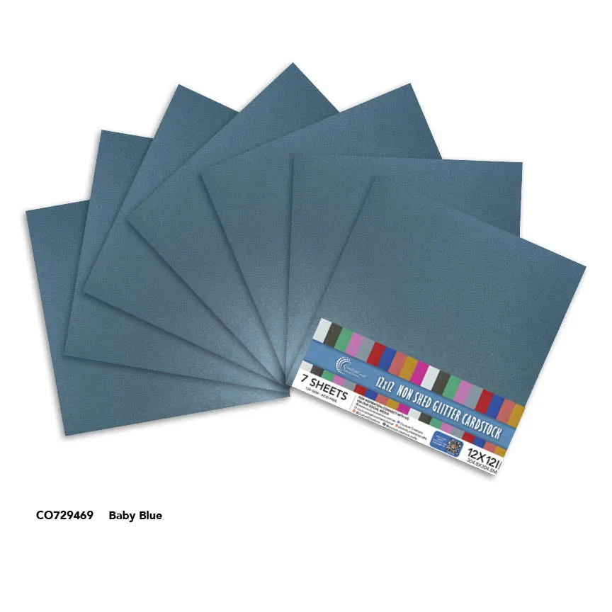 Couture Creations glitterpapir Baby Blue 12x12 7 ark