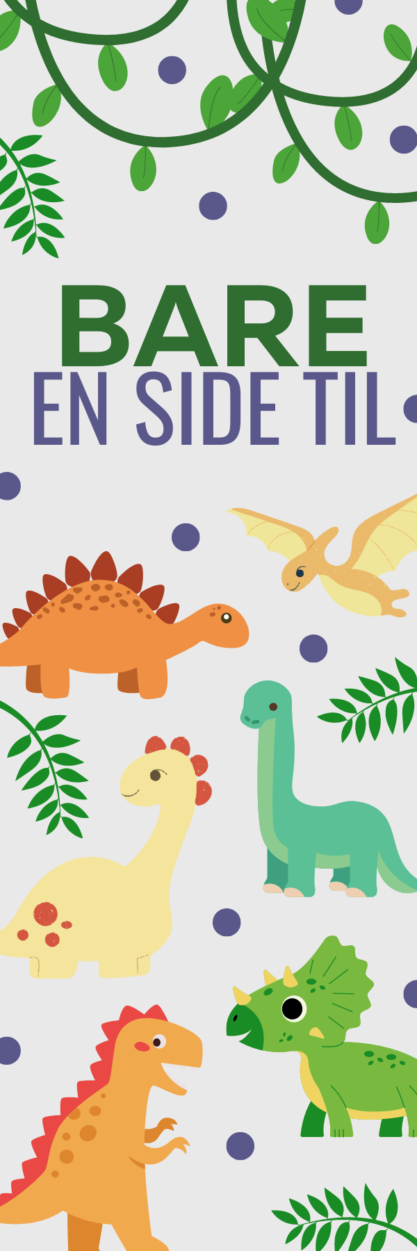 Papirglede dinosaurer bokmerke Bare en side til laminert