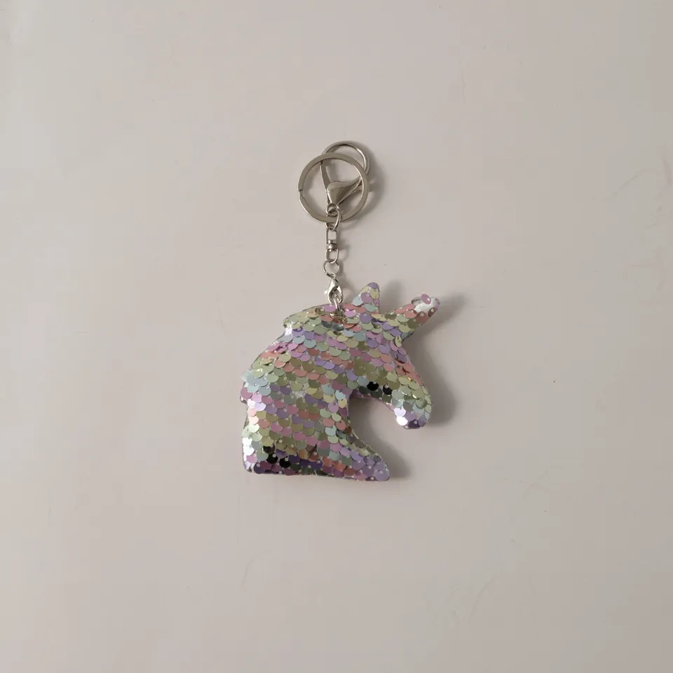 KaiserCraft nøkkelring paljett enhjørninghode rosa glitter