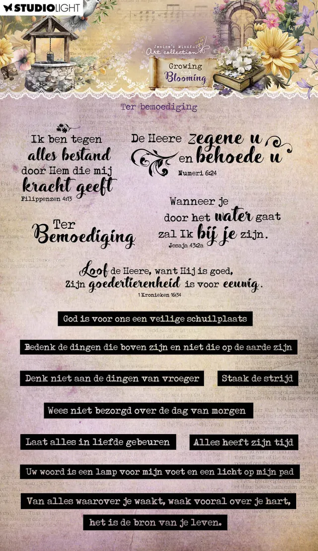 Jenine Mindful Art Growing Blooming stempel Ter bemoediging trøst