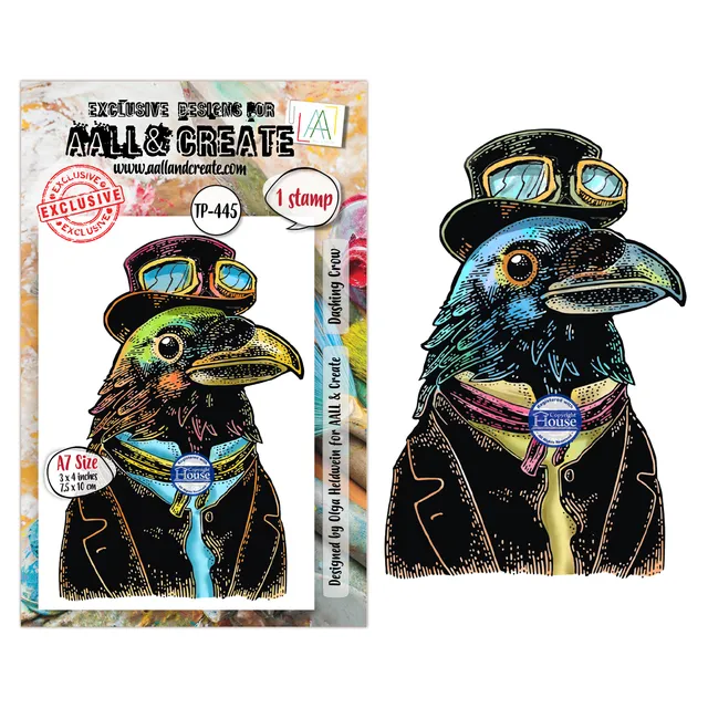 Aall and Create TP-445 Dashing Crow stempelsett A7 kråke