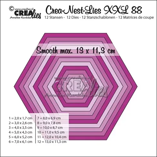 Crealies Crea-Nest-Lies XXL 88 dies sekskant