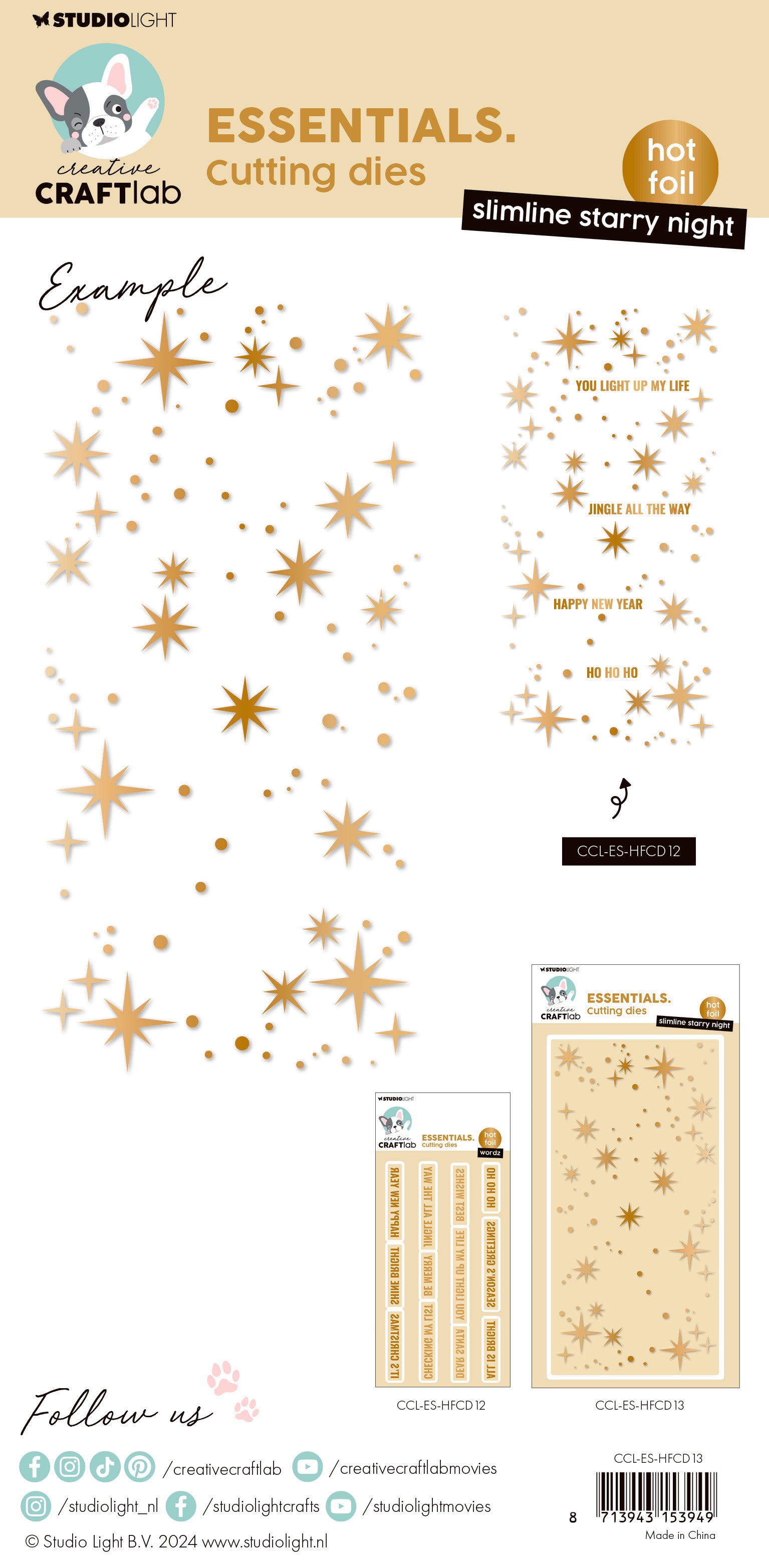 Studio Light Essentials Slimline starry night hotfoilplate