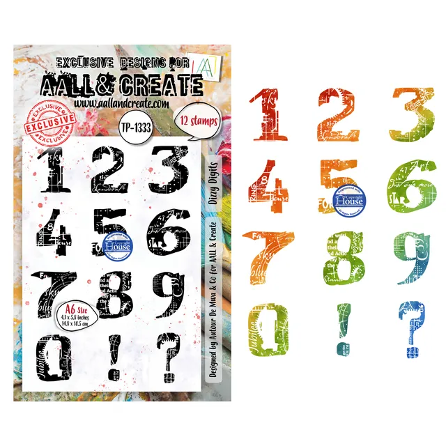 AALL & Create TP-1333 Dizzy Digits stempelsett A6 tall