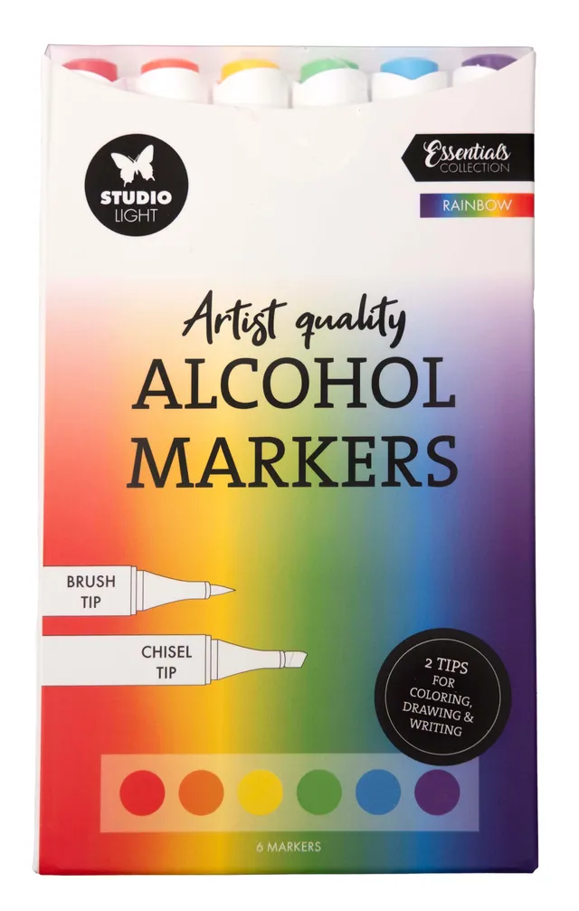 Studio Light Essentials tusjer Rainbow 6 stk alkohol