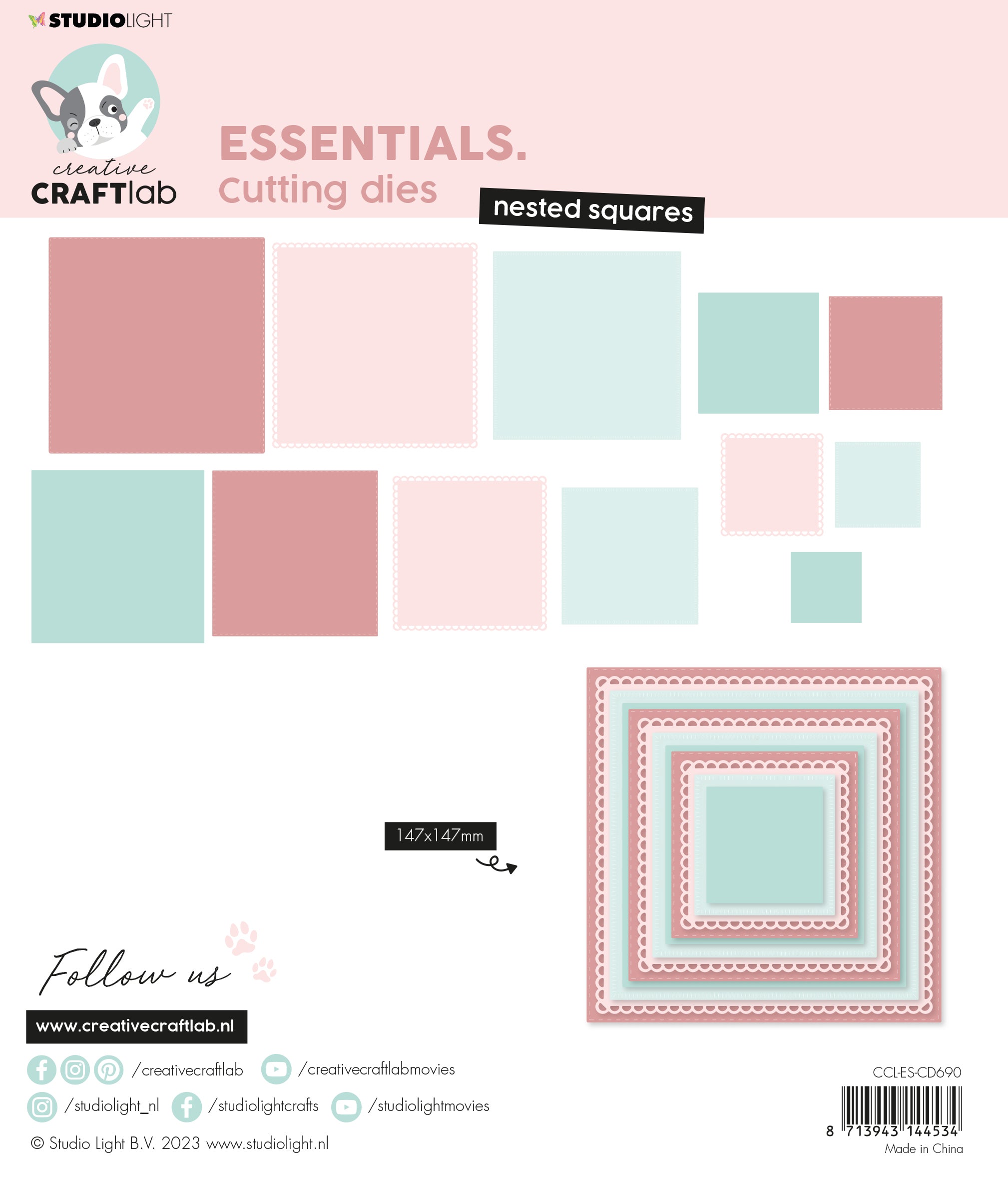 Studio Light Creative Craftlab Nested Squares dies kvadrat