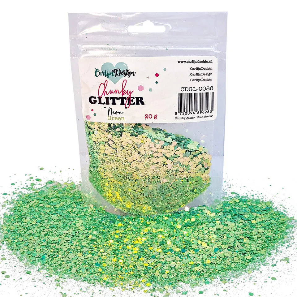 CarlijnDesign Chunky CDGL-0088 glitter neongrønn 20 g