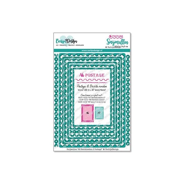 CarlijnDesign A6 Rektangler 3 CDSN-0256 dies postage