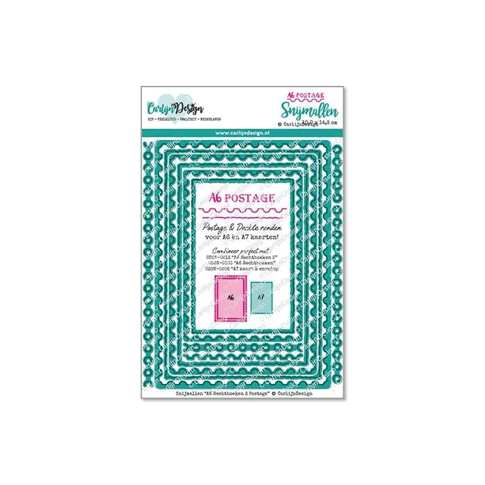 CarlijnDesign A6 Rektangler 3 CDSN-0256 dies postage