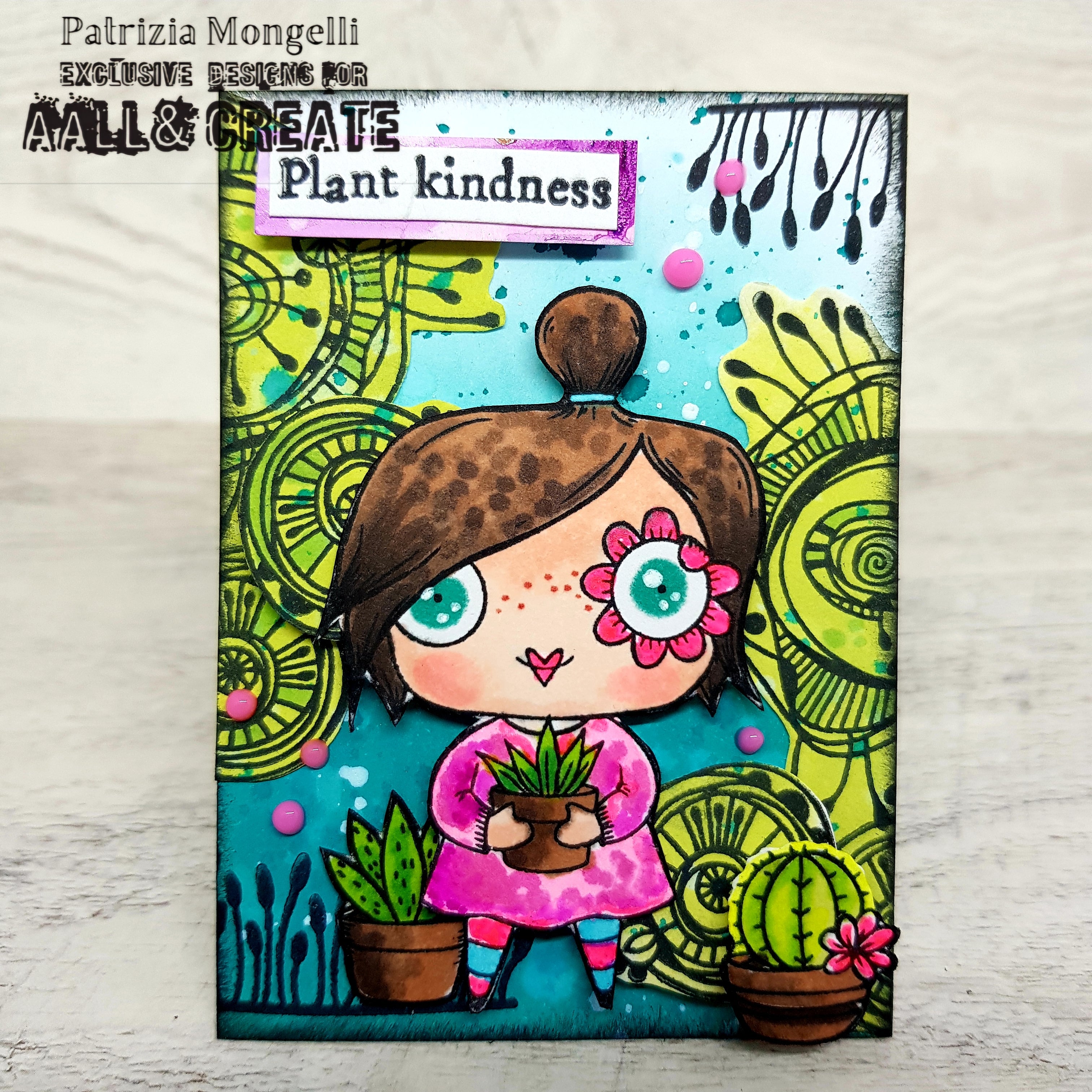 Aall and Create Plant Hugs TP-1360 stempelsett A7 tekst