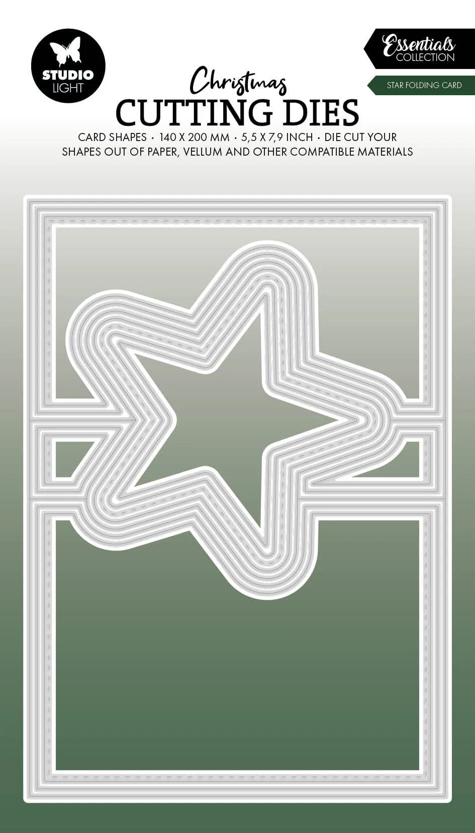 Studio Light Essentials Star folding card dies stjernekort
