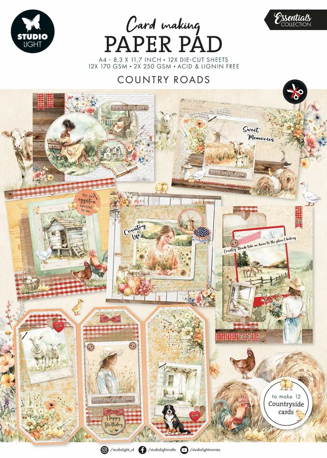 Studio Light Essentials Country Roads kortblokk 14 ark