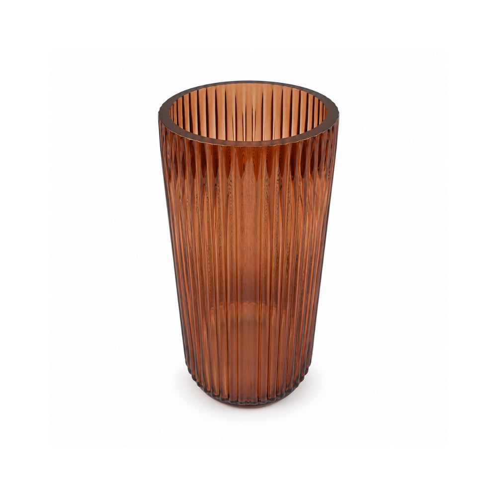 K&Co Lagoon Series Amber vase stor riflet glass