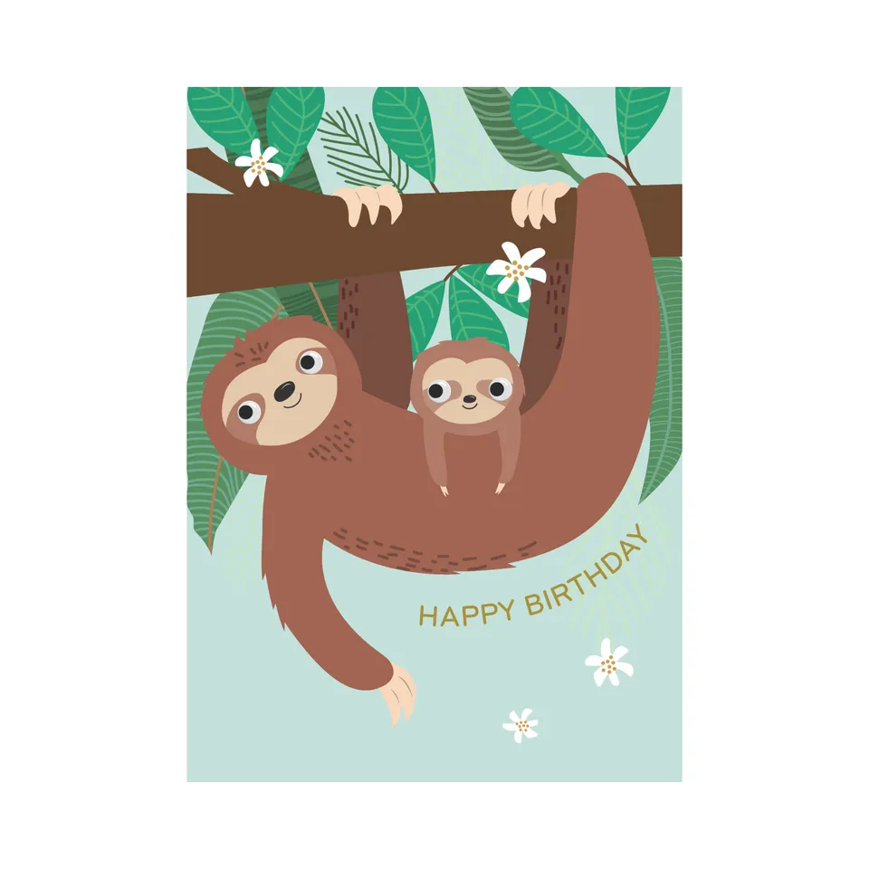 KaiserCraft Googly Friends Sloths kort med rulleøyne