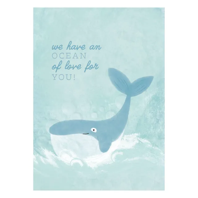 KaiserCraft Bubbles Oceans of Love babykort 13x18 cm tekstur