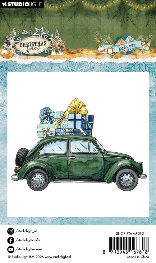 Studio Light Christmas Forest Xmas Car clear stempel julebil
