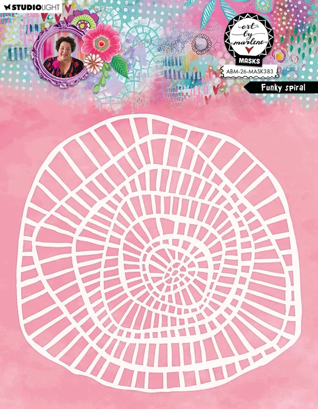 Art by Marlene 2026 Funky Spiral maske sjablong