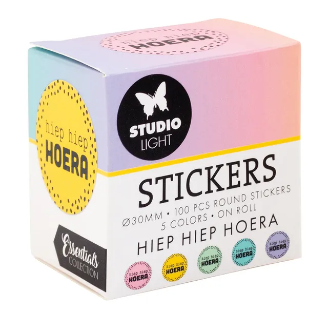 Studio Light Essentials Hiep Hiep Hoera klistremerker bursdag