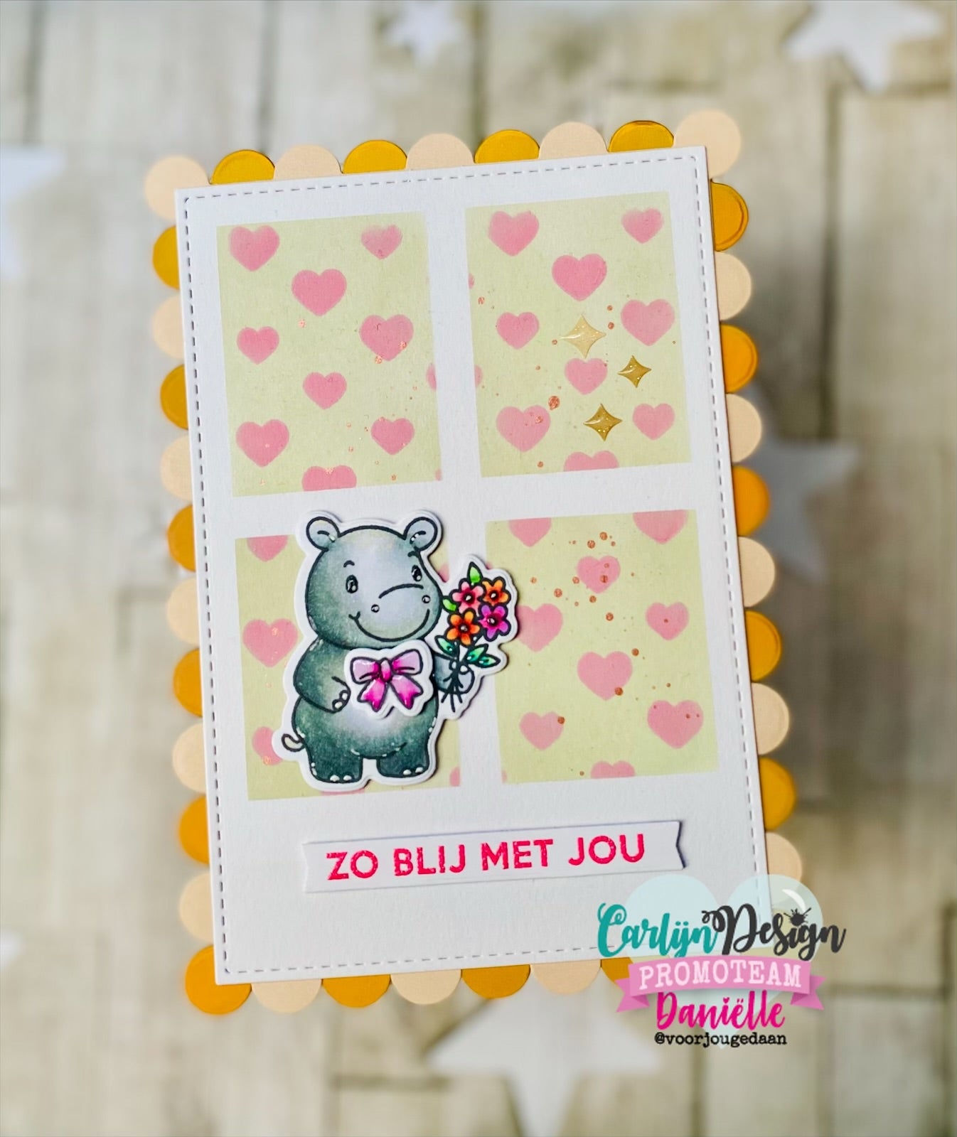 CarlijnDesign Nijlpaardjes CDST-0173 stempel A6 flodhest