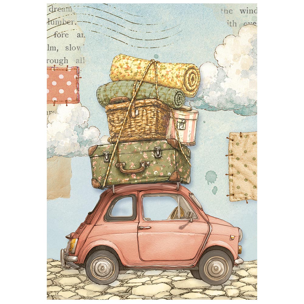Stamperia Cozy Family rispapir A6 Mini Selection 8 ark