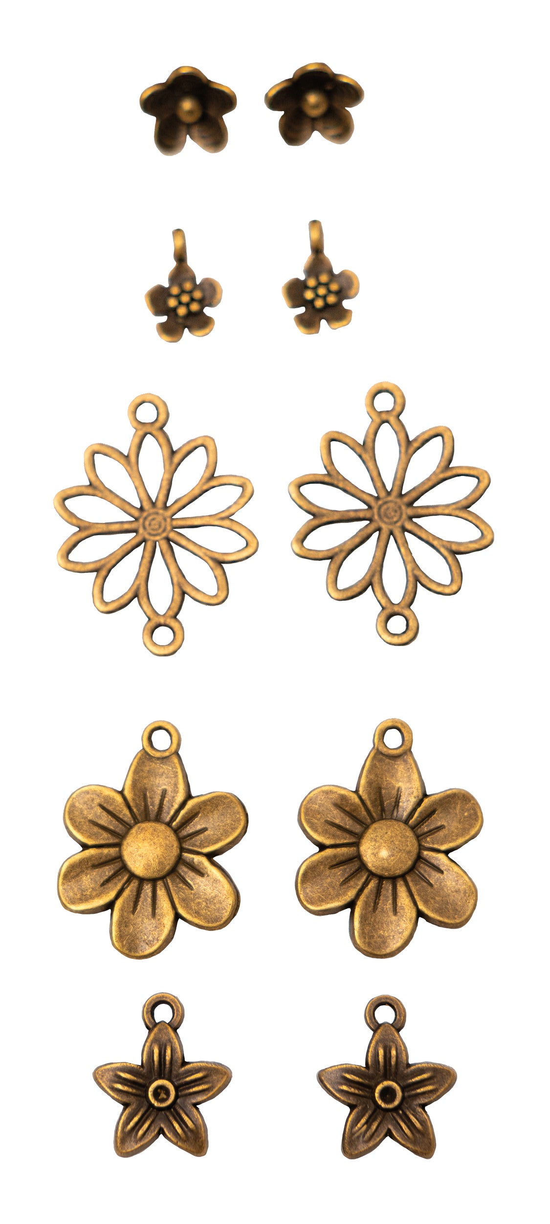 Studio Light Essentials metallcharms blomster 10 stk vintage