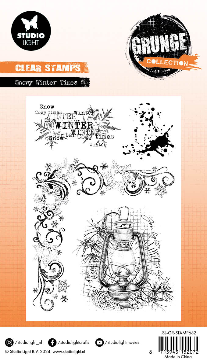 Studio Light Grunge stempel Snowy winter times 93x136 mm