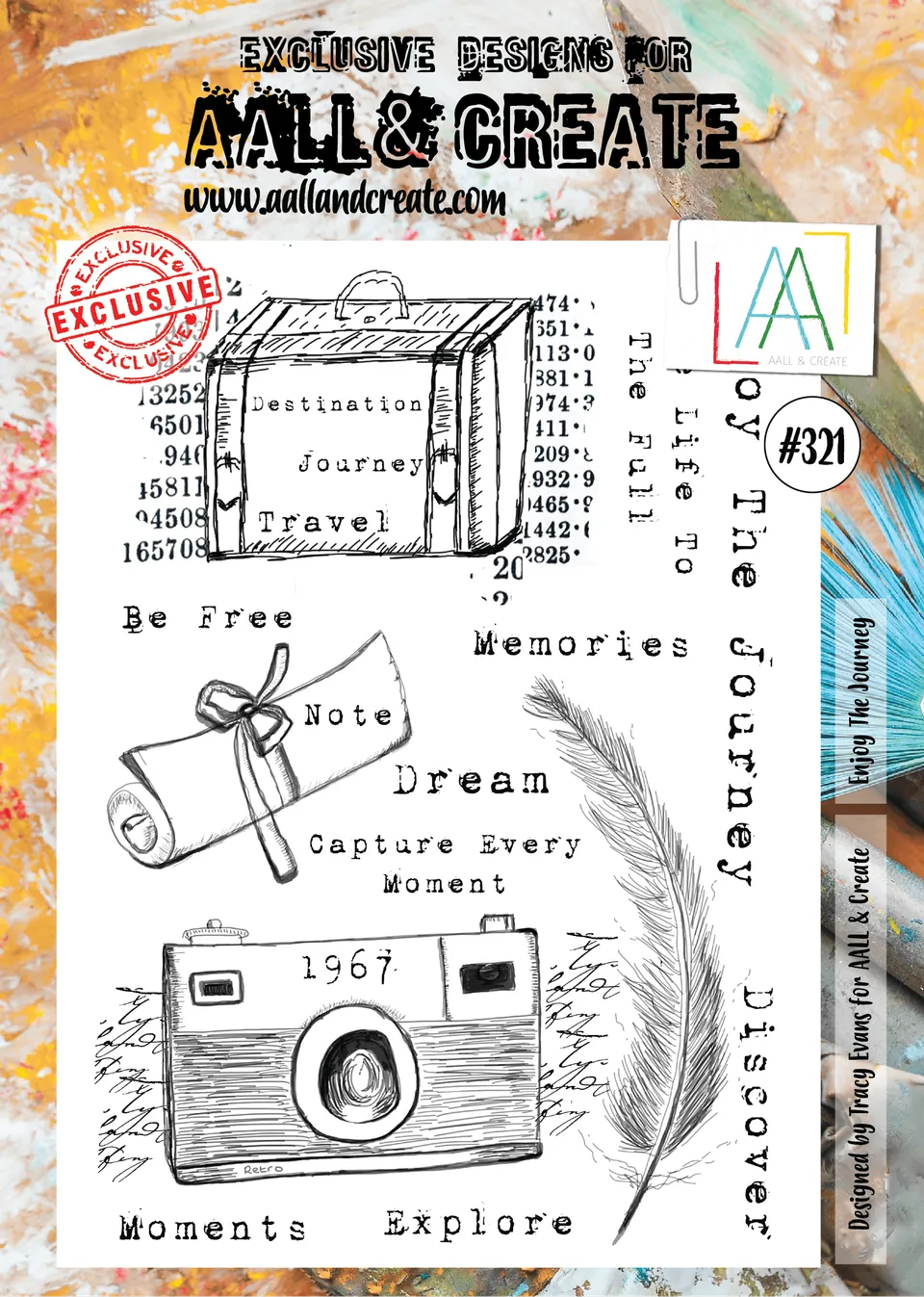 AALL & Create #321 Enjoy The Journey stempler A4 tekst