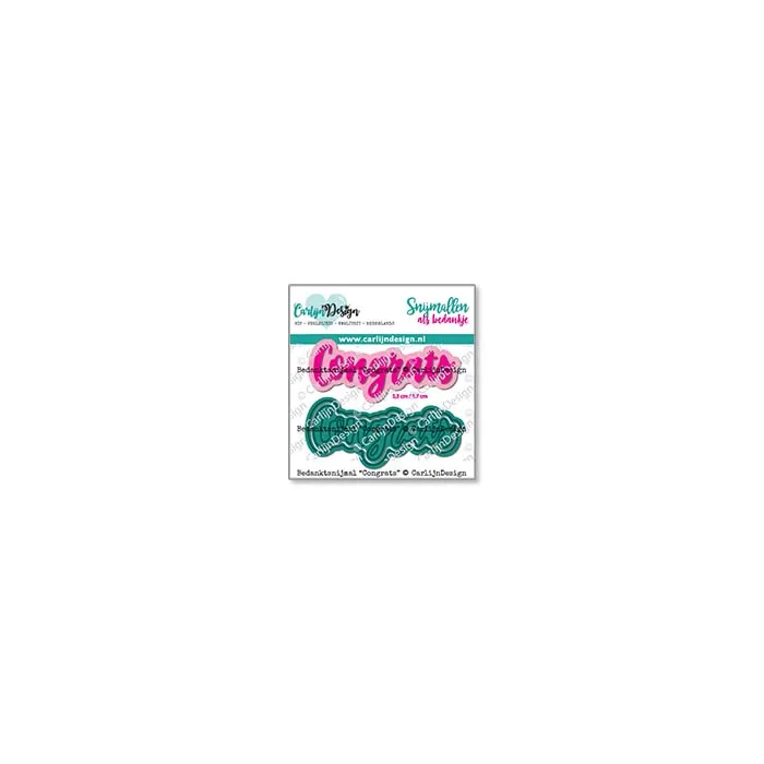 CarlijnDesign CDBS-0009 Congrats dies tekst 5,1 cm retro