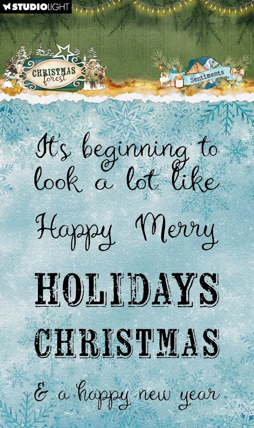 Studio Light Christmas Forest Sentiments stempel jul