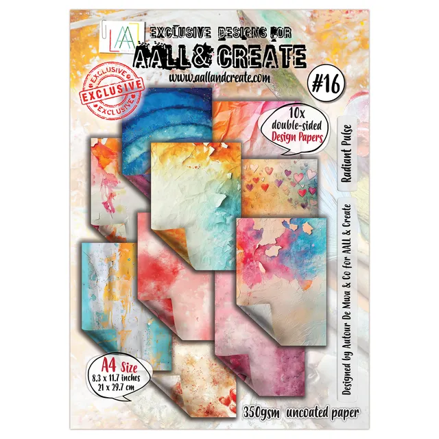 Aall and Create #16 Radiant Pulse designpapir A4 10 ark tosidig