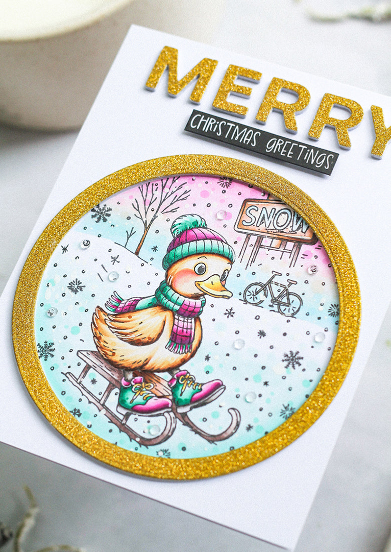 Studio Light Essentials Duck on a sleigh julestempel and