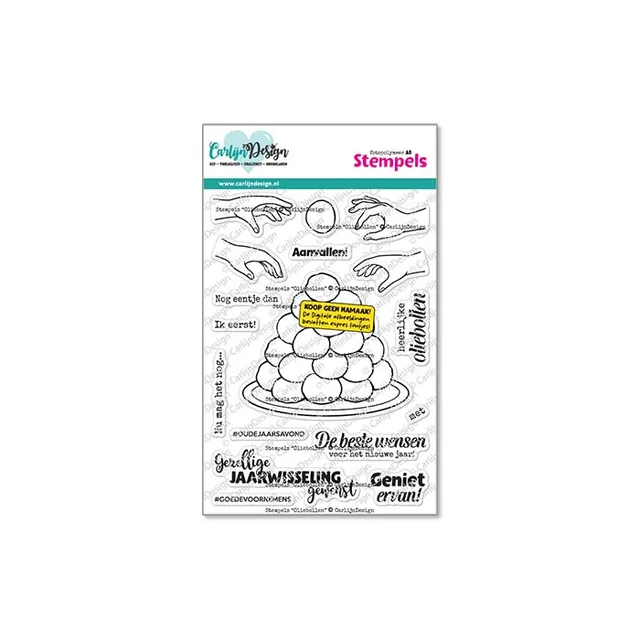 CarlijnDesign Oliebollen CDST-0189 stempel A6 nyttår