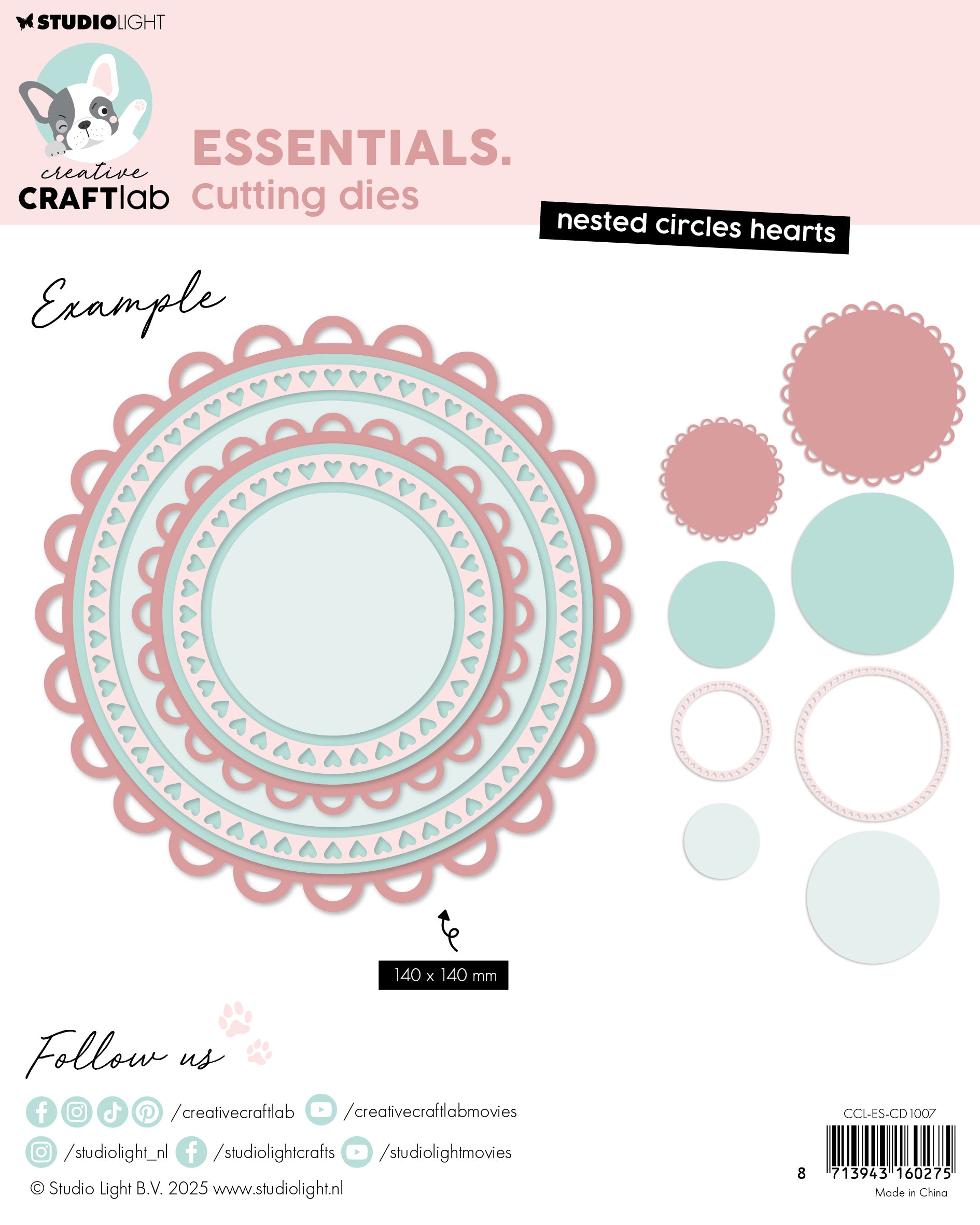 Studio Light Essentials Nested circles hearts dies hjerte