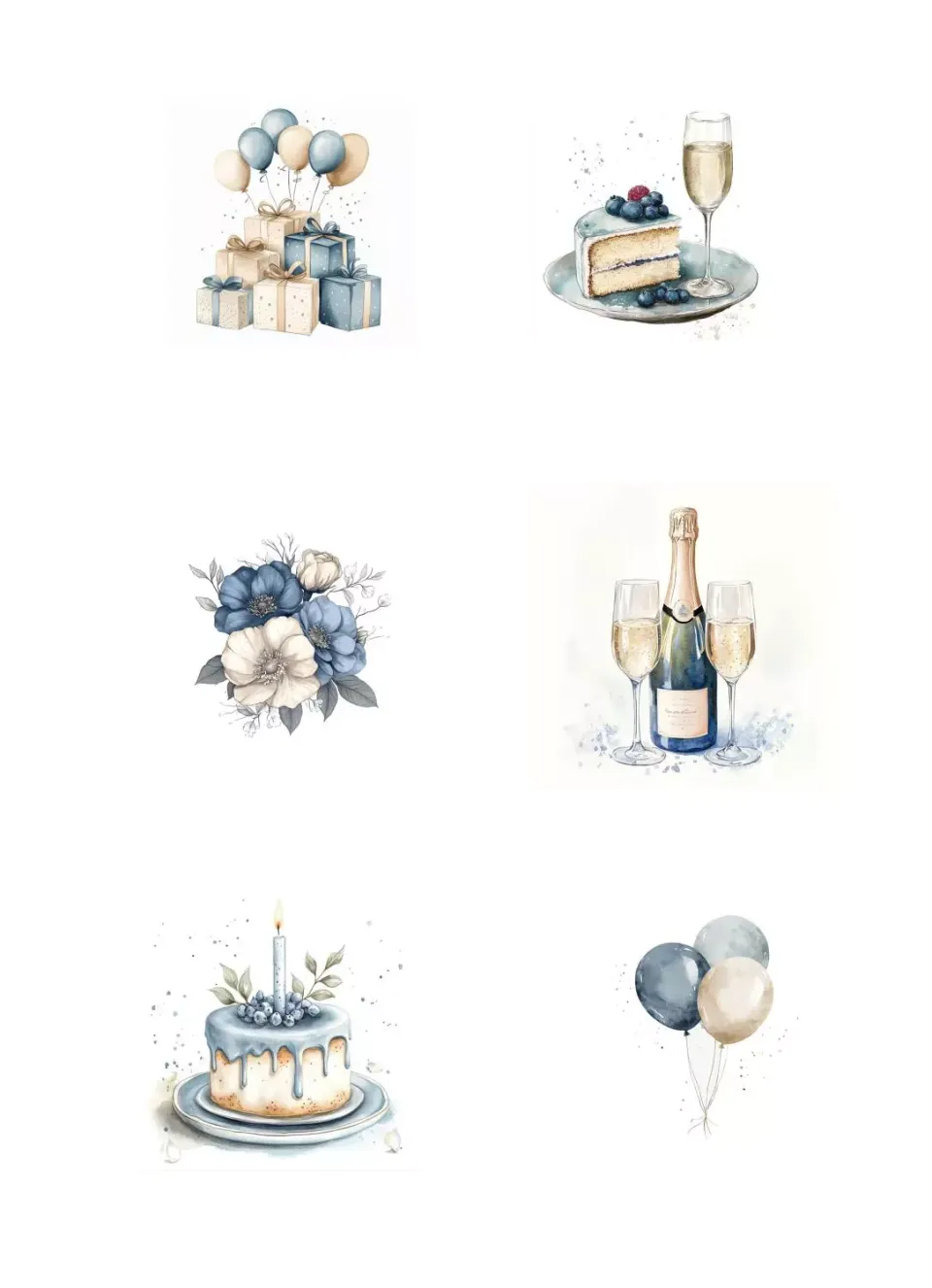Reprint Birthday Blue klippark A4