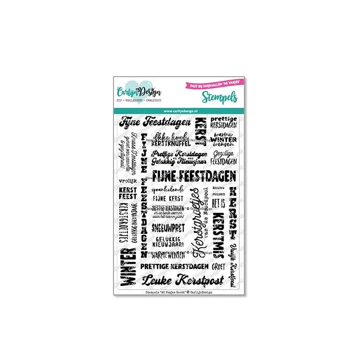 CarlijnDesign A6 Vakjes Kerst CDST-0129 stempel jul