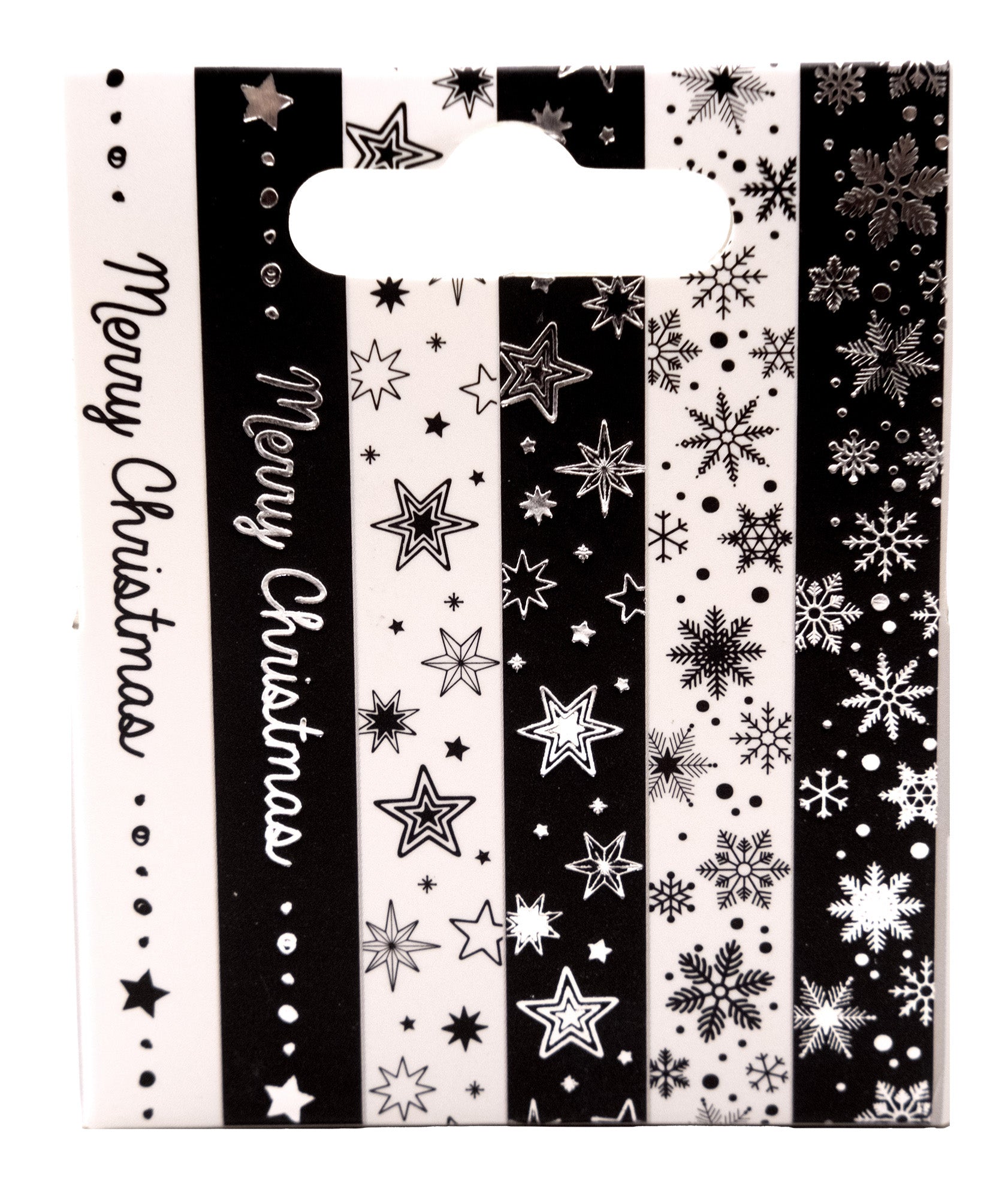 Studio Light Essentials washi tape svart/hvitt sølv 6-pk