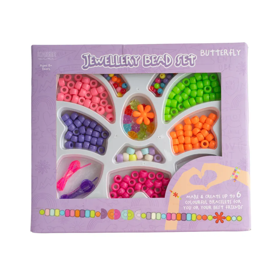 Kaisercraft Creative Club Kids Mega Bead Set Sml perlesett Butterfly 6 armbånd