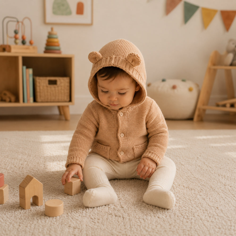 KaiserCraft Story Time Baby Knitted Cardigan strikkejakke nøytral 0-6M – bomull