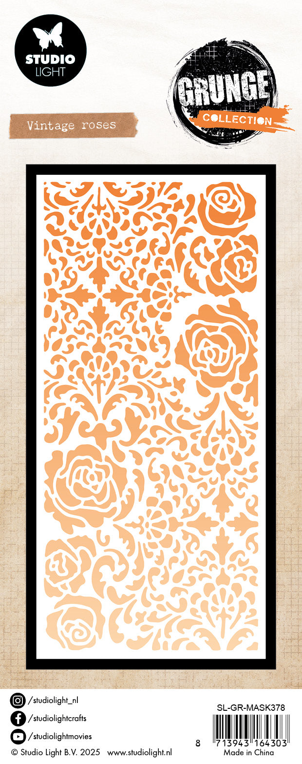 Studio Light Grunge Vintage Roses sjablong 10x15 cm roser