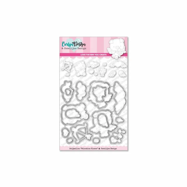 CarlijnDesign Valentine kisses CDJD-0002 dies gris og hjerter