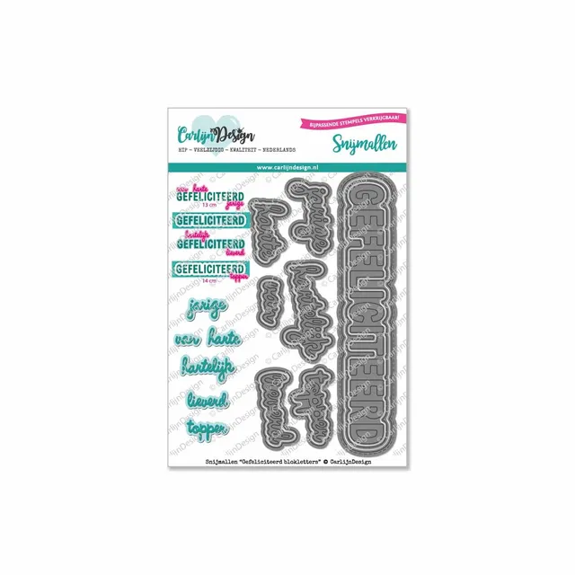 CarlijnDesign Gratulerer blokkbokstaver dies CDSN-0042