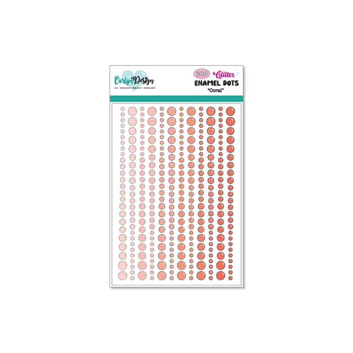 CarlijnDesign CDED-0006 enamel dots coral glitter