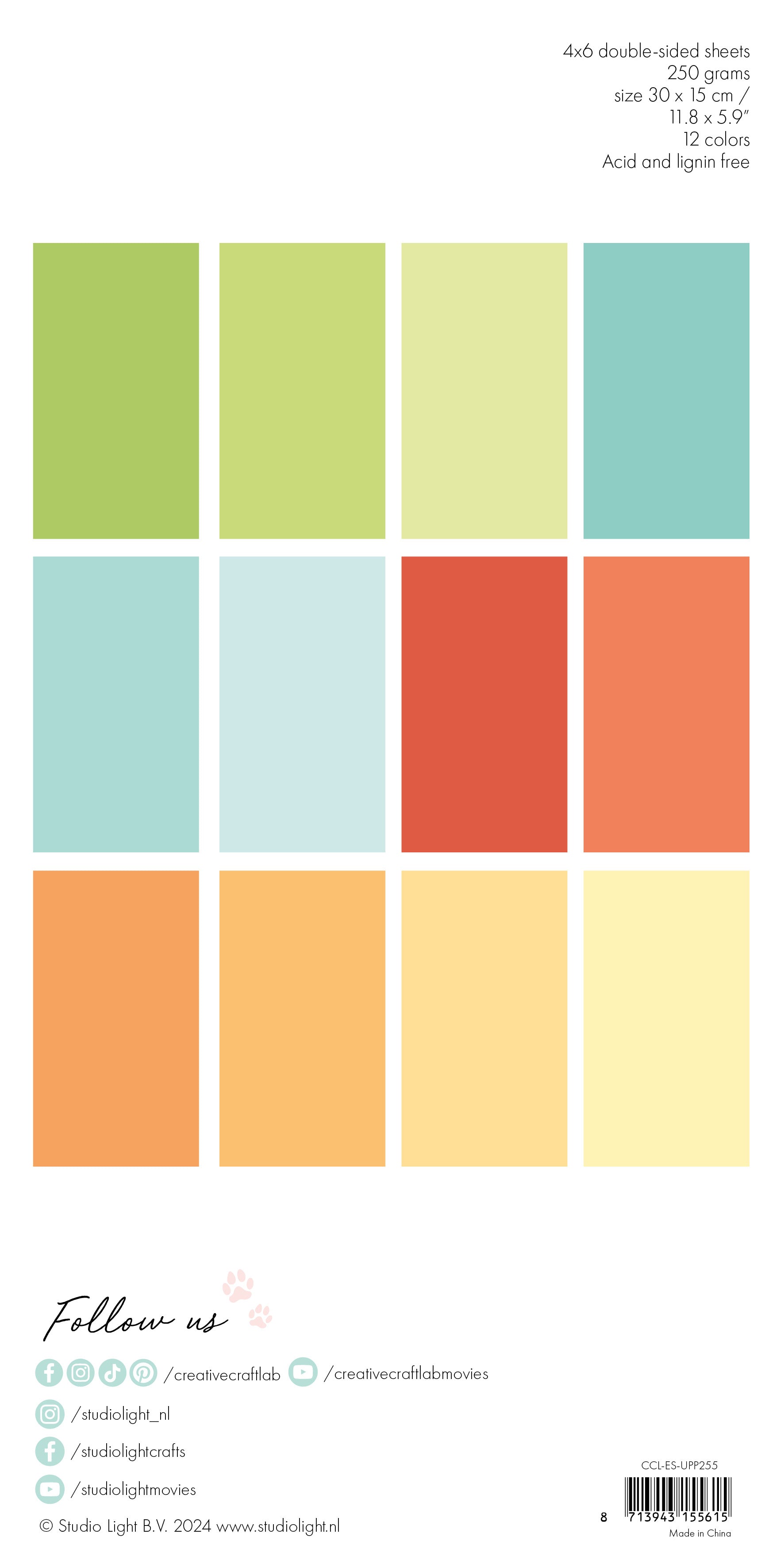Creative Craftlab Essentials Brights papirblokk ensfarget