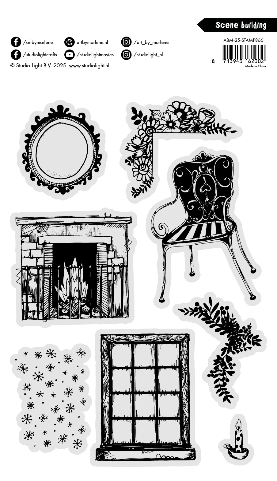 Art by Marlene 2025 Scene Building clear stamps A5