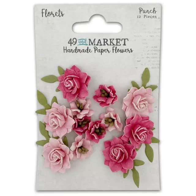 49 and Market Florets Punch papirblomster rosa