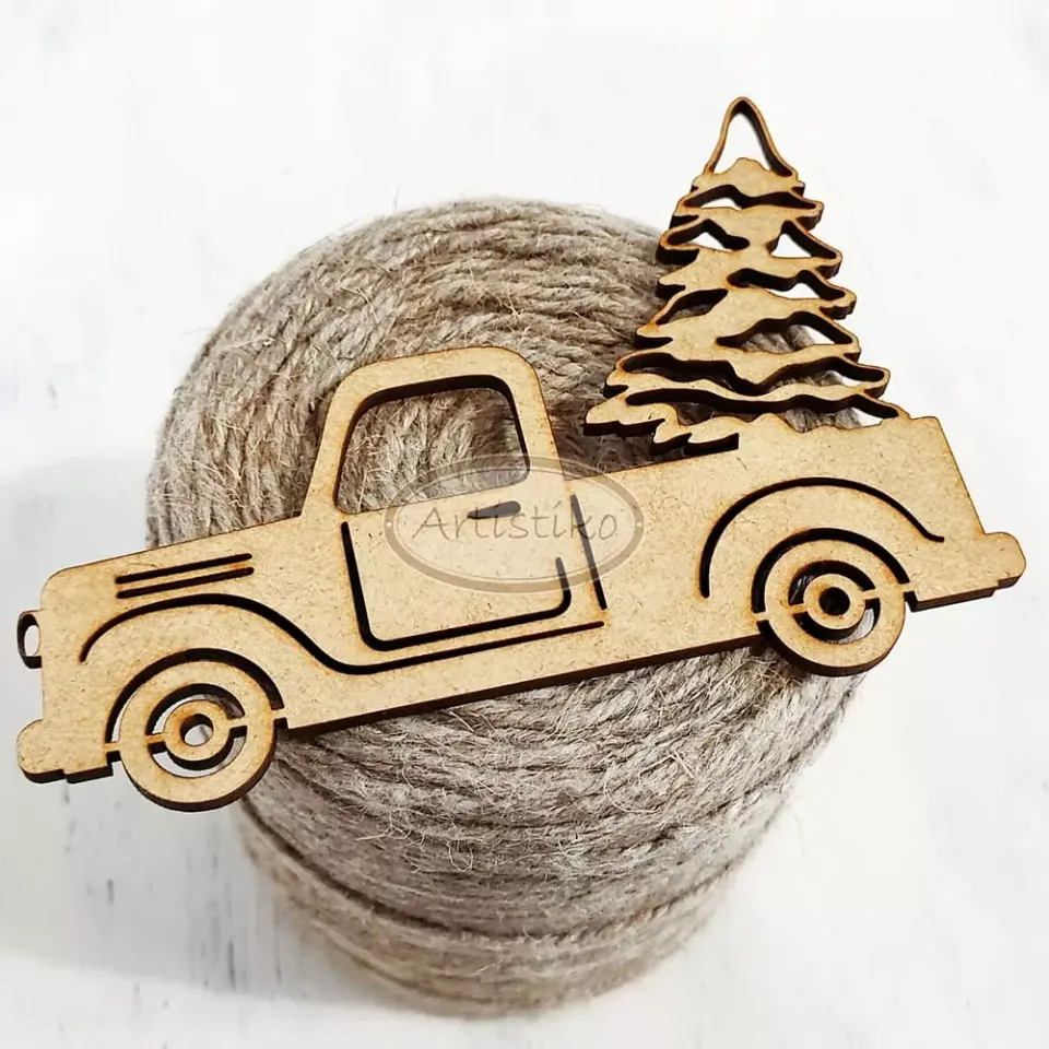 Artistiko bil med juletre stempel jul clear