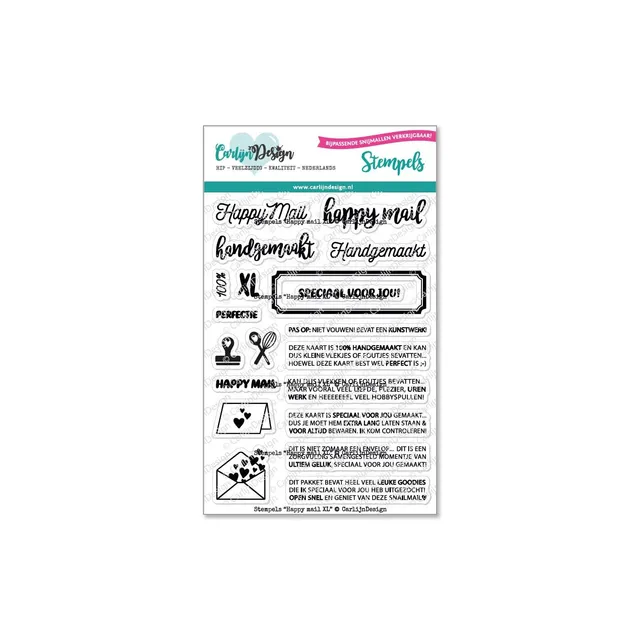 CarlijnDesign Happy Mail XL stempelsett CDST-0086 stor tekst