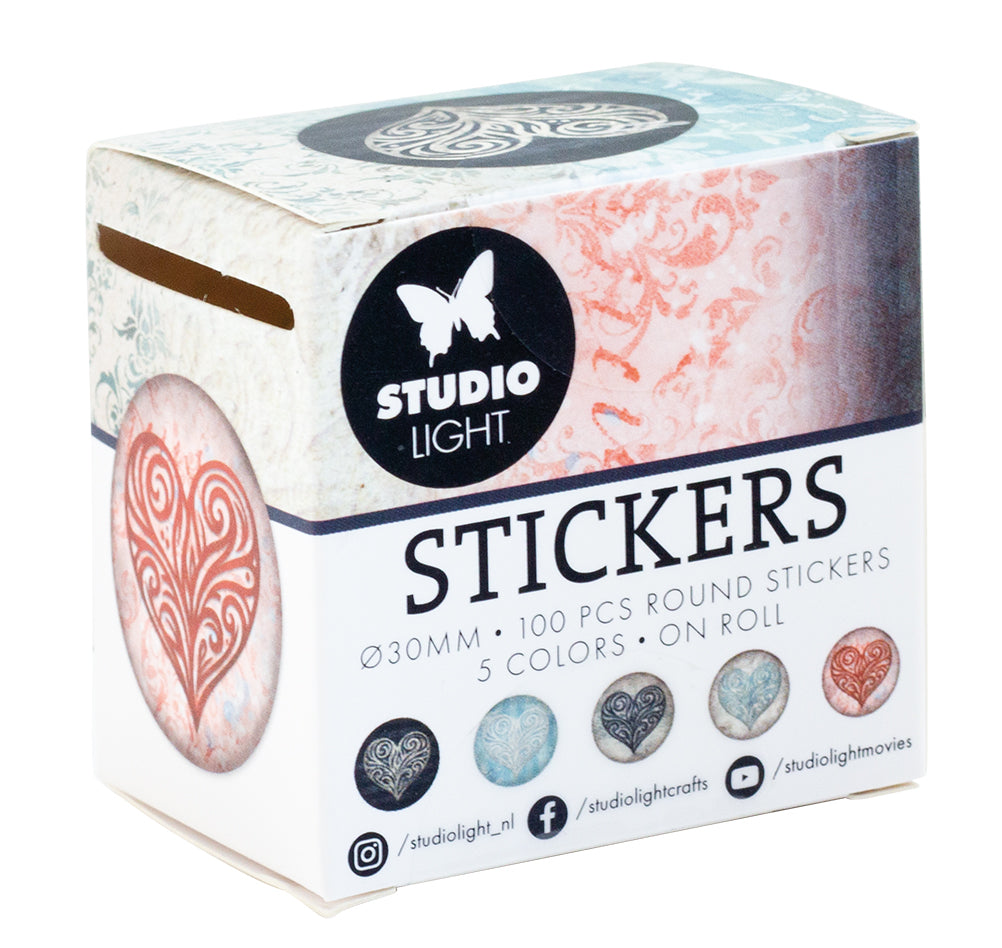 Studio Light Essentials Vintage Heart stickers hjerter